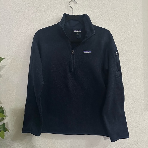 Patagonia Blue Quarter-Zip Sweater pullover Sz M - Picture 2 of 6
